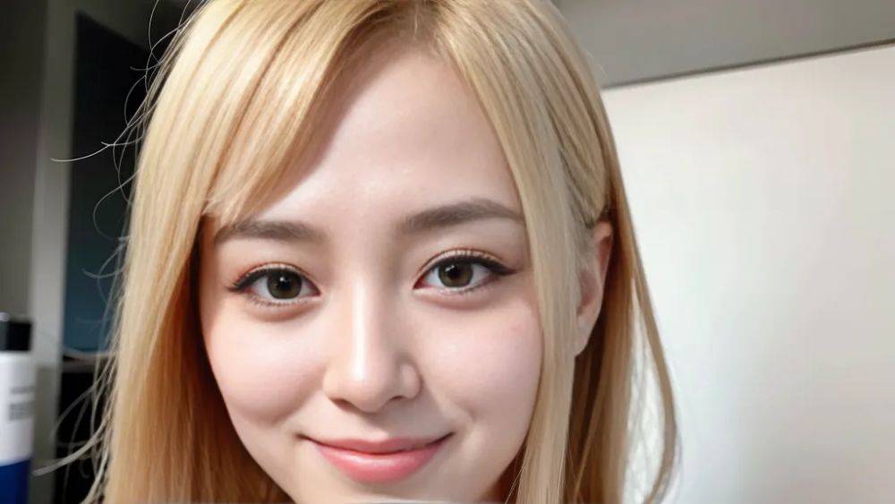,korean,kpop idol,woman,twenties,(RAW photo, best quality, masterpiece:1.1), (realistic, photo-realistic:1.2), ultra-detailed, ultra high res, physically-based rendering,blonde hair,hair behind ear,bangs,black - #main