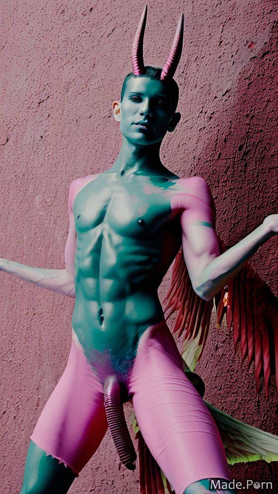 Navy green bodypaint long hair purple maroon cyan AI porn - #main