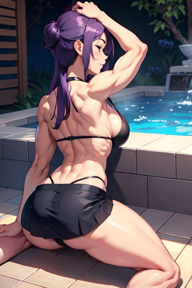 Anime Muscular Small Tits 40s Age Happy Face Purple Hair Straight Hair Style Light Skin Charcoal Hot Tub Back View Sleeping Mini Skirt 3681852986834348556 - AI Hentai - #main