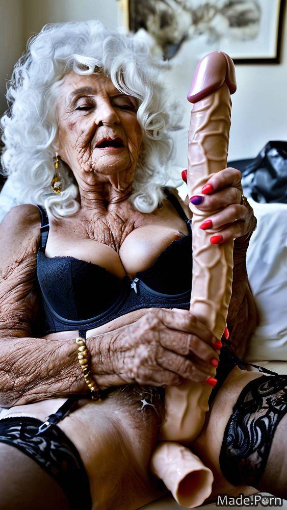 Made goth caucasian slutty woman long hair white hair AI porn - #main