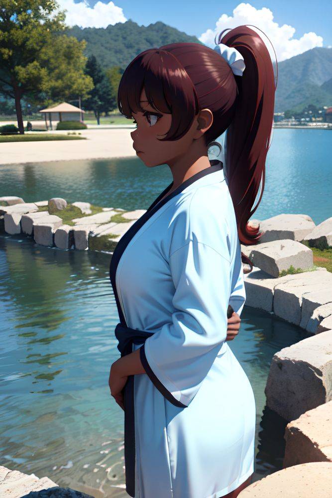 Anime Chubby Small Tits 70s Age Sad Face Ginger Ponytail Hair Style Dark Skin 3d Lake Back View Bathing Bathrobe 3677098457544488269 - AI Hentai - #main