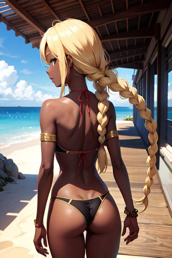 Anime Skinny Small Tits 30s Age Happy Face Blonde Braided Hair Style Dark Skin Dark Fantasy Train Back View Gaming Bikini 3677164170057349596 - AI Hentai - #main