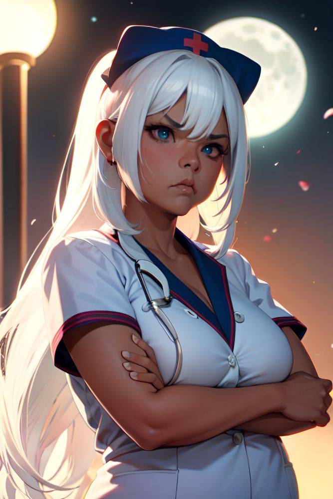 Anime Chubby Small Tits 80s Age Angry Face White Hair Straight Hair Style Dark Skin Film Photo Moon Close Up View Gaming Nurse 3677214421639401339 - AI Hentai - #main