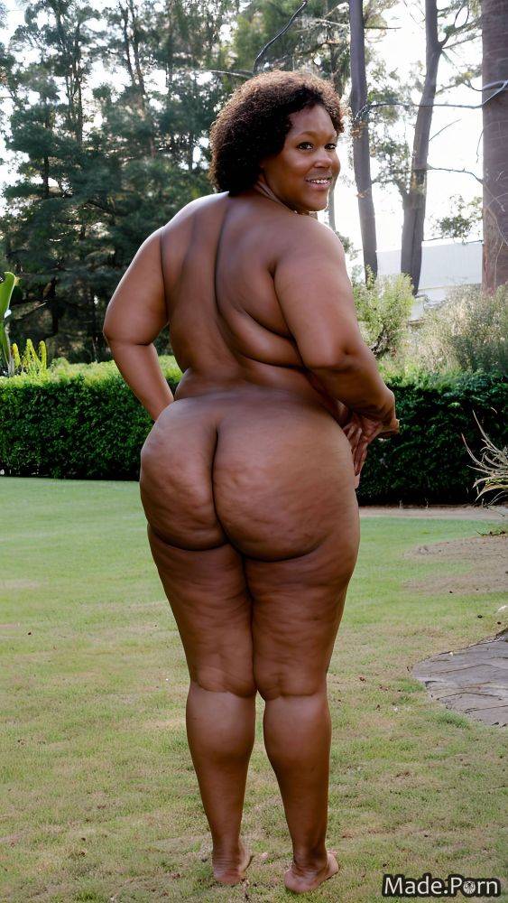 Barefoot looking back pov 70 hairy african american woman AI porn - #main