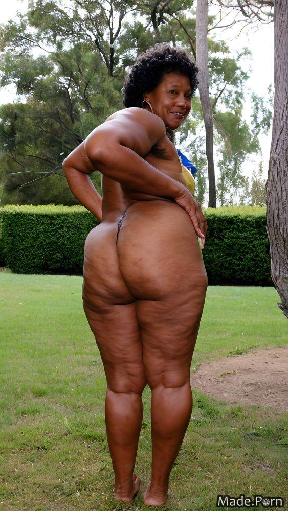 Woman barefoot looking at viewer nun african american bottomless thick thighs AI porn - #main