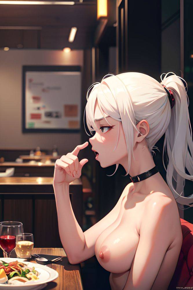 Anime Busty Small Tits 18 Age Shocked Face White Hair Slicked Hair Style Dark Skin Cyberpunk Restaurant Side View Sleeping Partially Nude 3677859954768754314 - AI Hentai - #main