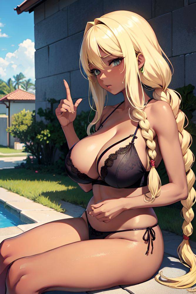 Anime Skinny Huge Boobs 60s Age Sad Face Blonde Braided Hair Style Dark Skin Soft Anime Party Side View Massage Lingerie 3681899370419589710 - AI Hentai - #main