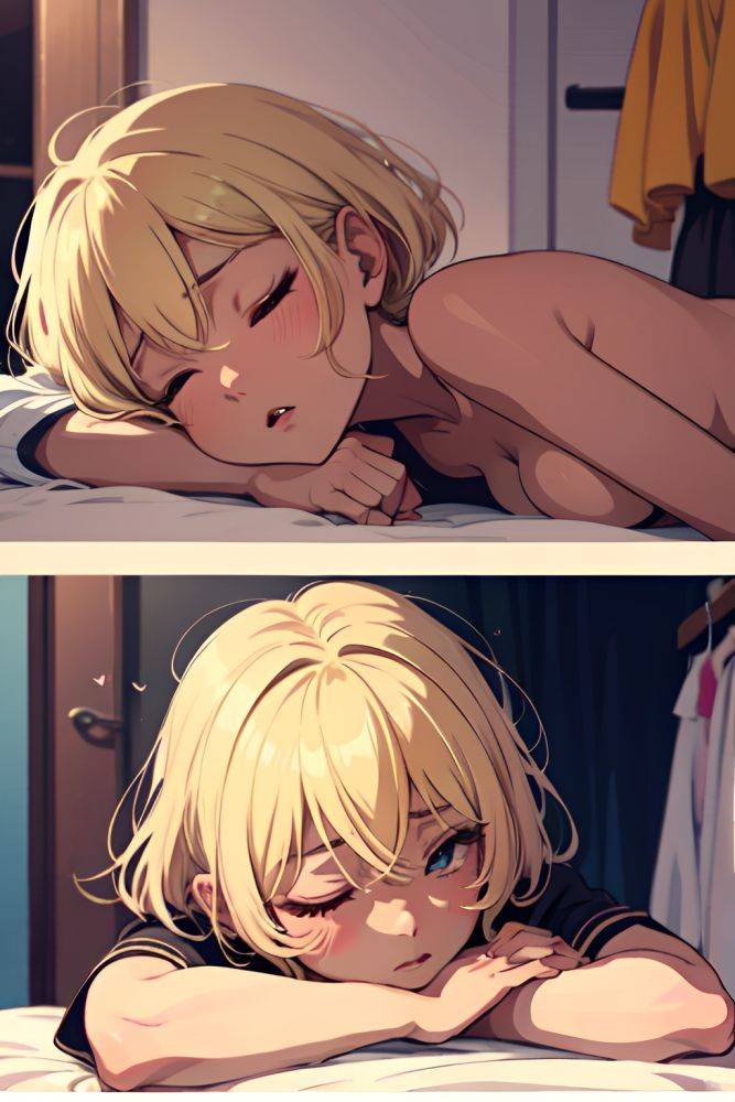 Anime Pregnant Small Tits 80s Age Shocked Face Blonde Pixie Hair Style Dark Skin Illustration Changing Room Close Up View Sleeping Goth 3681926428713818841 - AI Hentai - #main