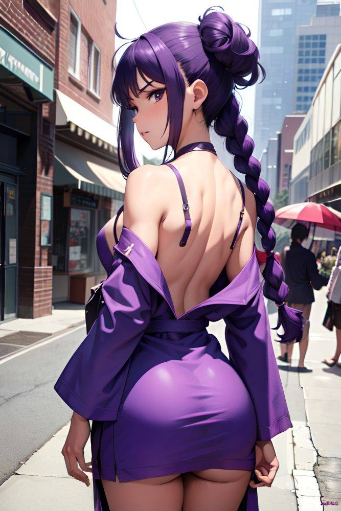 Anime Busty Small Tits 18 Age Angry Face Purple Hair Braided Hair Style Dark Skin Vintage Street Back View Spreading Legs Bathrobe 3681984412835096098 - AI Hentai - #main