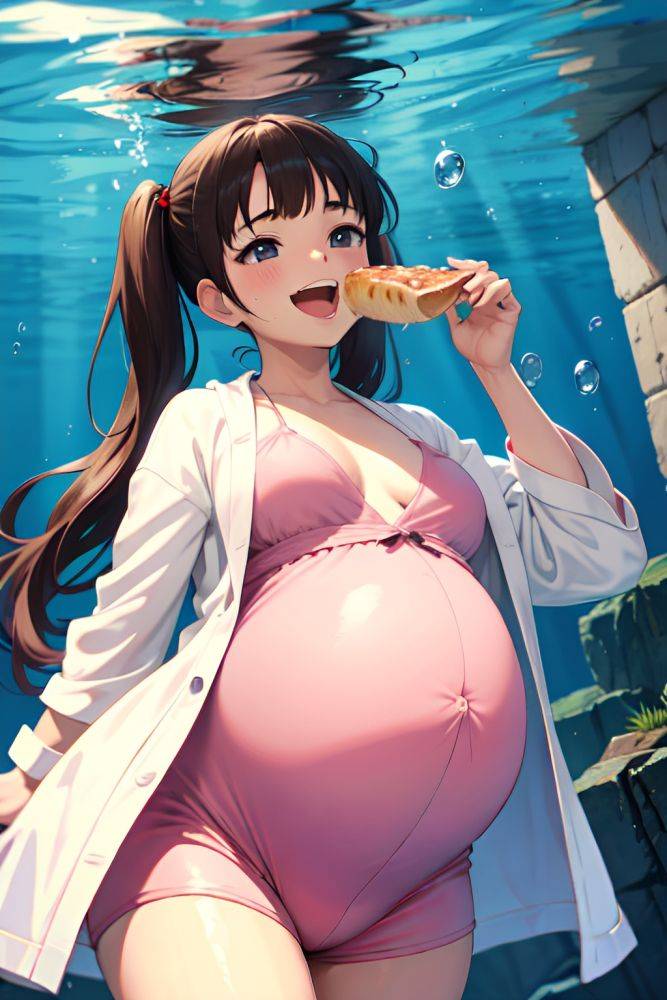 Anime Pregnant Small Tits 18 Age Laughing Face Brunette Pigtails Hair Style Light Skin Comic Underwater Close Up View Eating Bathrobe 3682034663415499790 - AI Hentai - #main