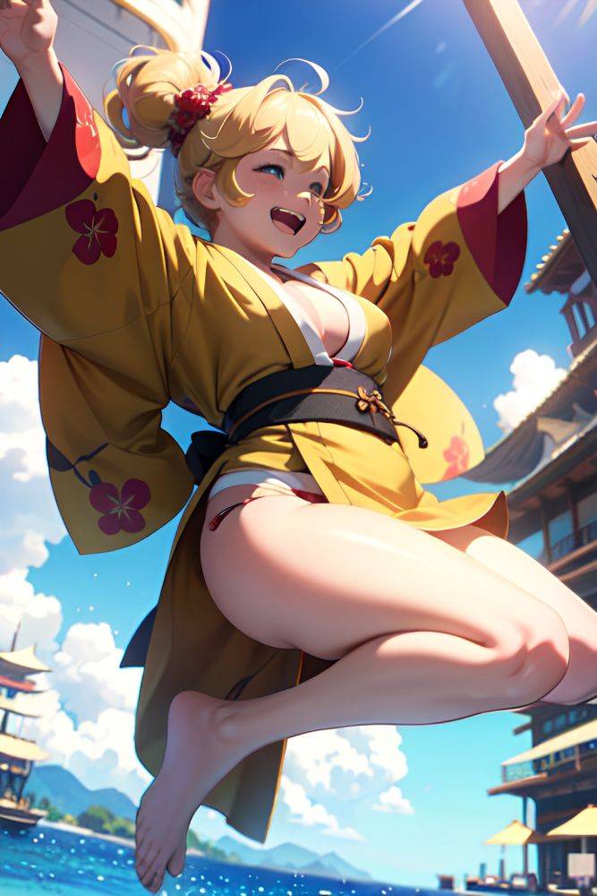 Anime Chubby Small Tits 20s Age Laughing Face Blonde Messy Hair Style Light Skin 3d Yacht Side View Jumping Kimono 3682077184215203708 - AI Hentai - #main