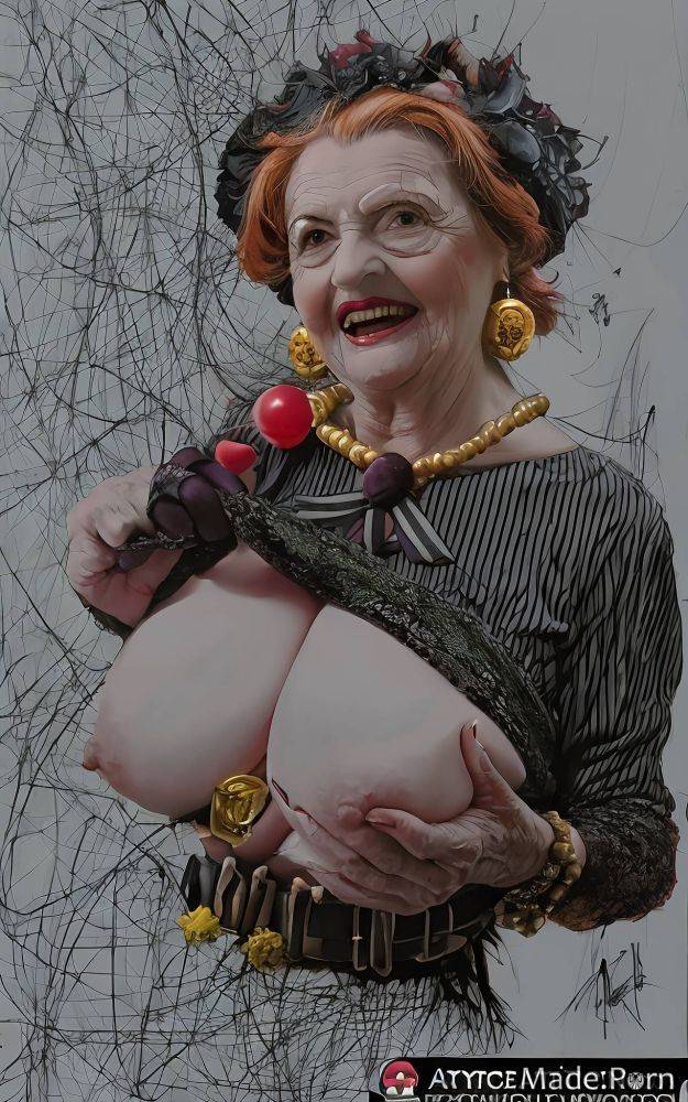90 woman realistic art natural tits angry gigantic boobs witch AI porn - #main