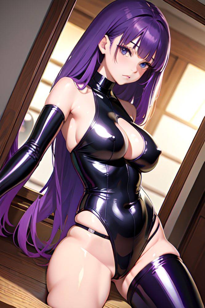 Anime Skinny Huge Boobs 18 Age Sad Face Purple Hair Bangs Hair Style Light Skin Mirror Selfie Cave Close Up View Straddling Latex 3683808912798984939 - AI Hentai - #main