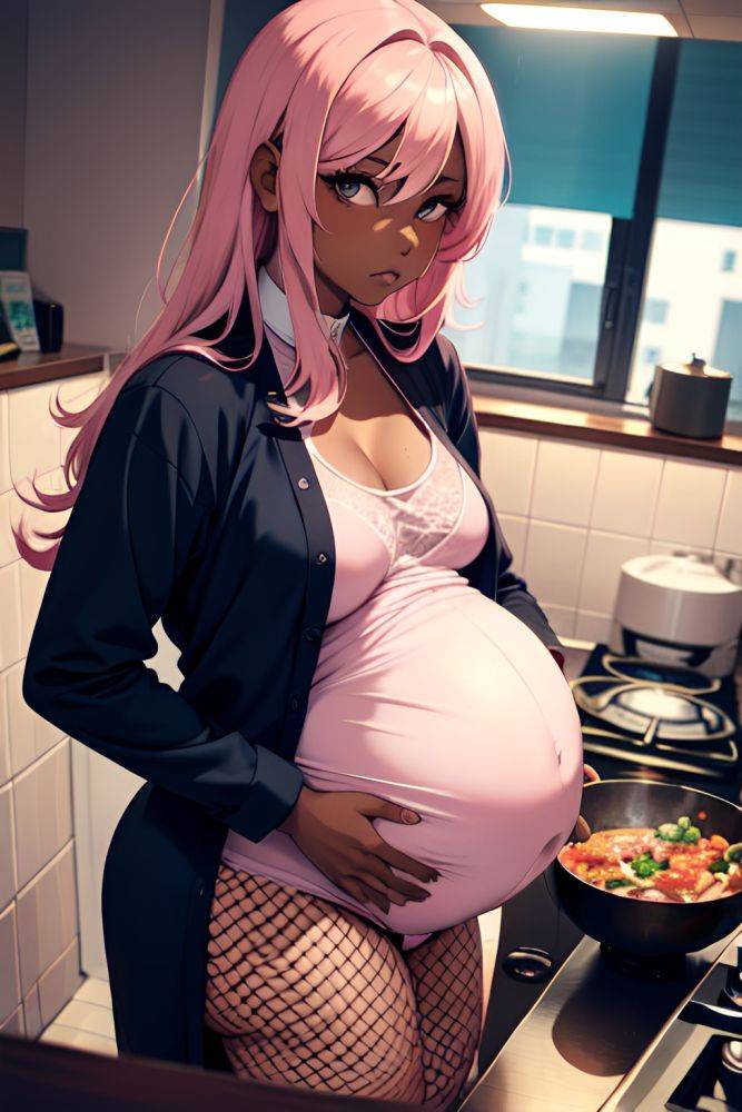 Anime Pregnant Small Tits 70s Age Sad Face Pink Hair Straight Hair Style Dark Skin Dark Fantasy Office Close Up View Cooking Fishnet 3684164536078330635 - AI Hentai - #main