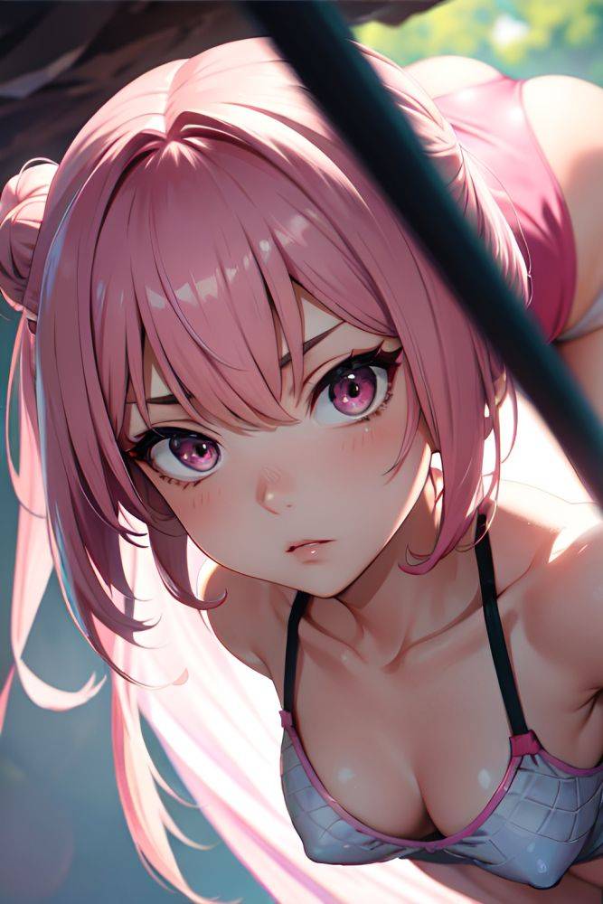 Anime Skinny Small Tits 50s Age Serious Face Pink Hair Hair Bun Hair Style Light Skin Soft + Warm Cave Close Up View Yoga Fishnet 3684396465532625674 - AI Hentai - #main