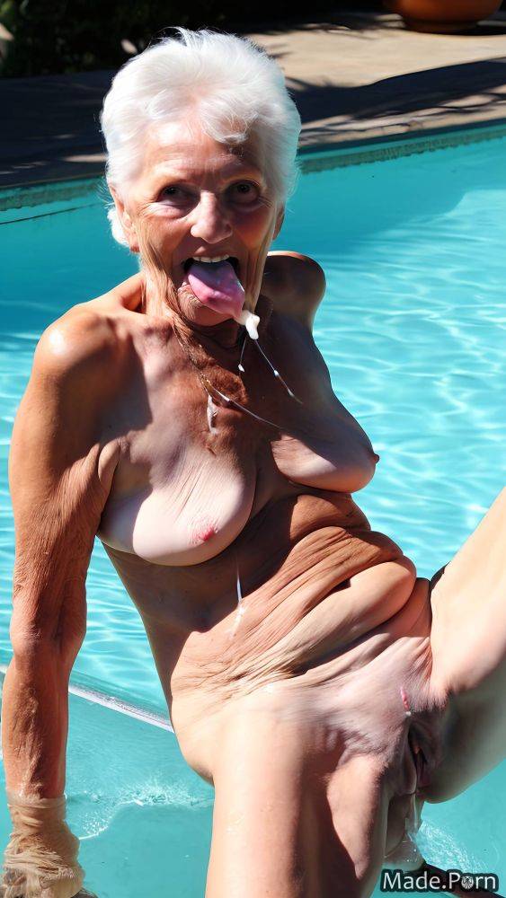 Nipples woman big tits white white hair photo kissing AI porn - #main