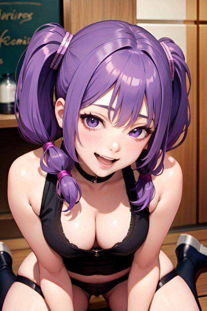 Anime Busty Small Tits 80s Age Laughing Face Purple Hair Pigtails Hair Style Light Skin Dark Fantasy Bar Close Up View Massage Stockings 3684806203169576210 - AI Hentai - #main