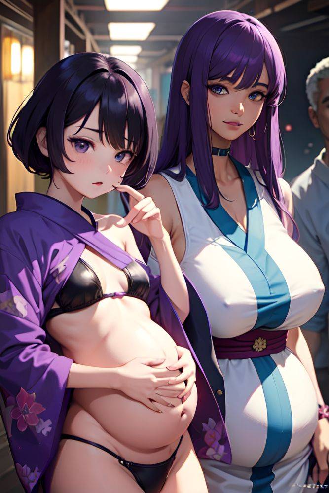 Anime Pregnant Small Tits 70s Age Seductive Face Purple Hair Bangs Hair Style Dark Skin Cyberpunk Cave Close Up View Plank Kimono 3684813937437205856 - AI Hentai - #main