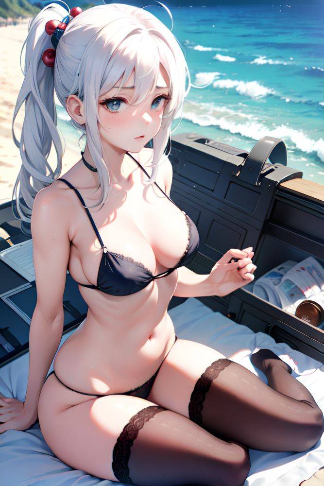 Anime Busty Small Tits 40s Age Serious Face White Hair Messy Hair Style Light Skin Film Photo Beach Close Up View Sleeping Stockings 3684837129063093823 - AI Hentai - #main