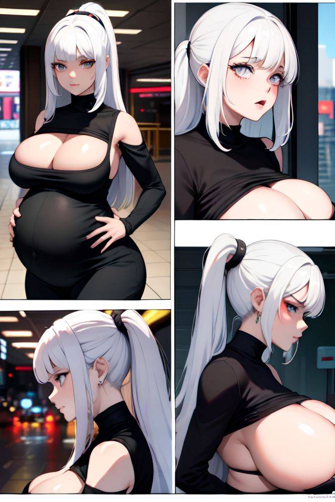Anime Pregnant Huge Boobs 80s Age Angry Face White Hair Bangs Hair Style Dark Skin Cyberpunk Train Side View Massage Goth 3684848725474946200 - AI Hentai - #main
