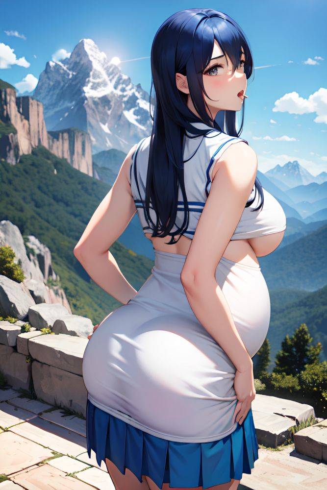 Anime Pregnant Huge Boobs 30s Age Shocked Face Blue Hair Straight Hair Style Light Skin Skin Detail (beta) Mountains Back View Eating Schoolgirl 3684949227693893310 - AI Hentai - #main