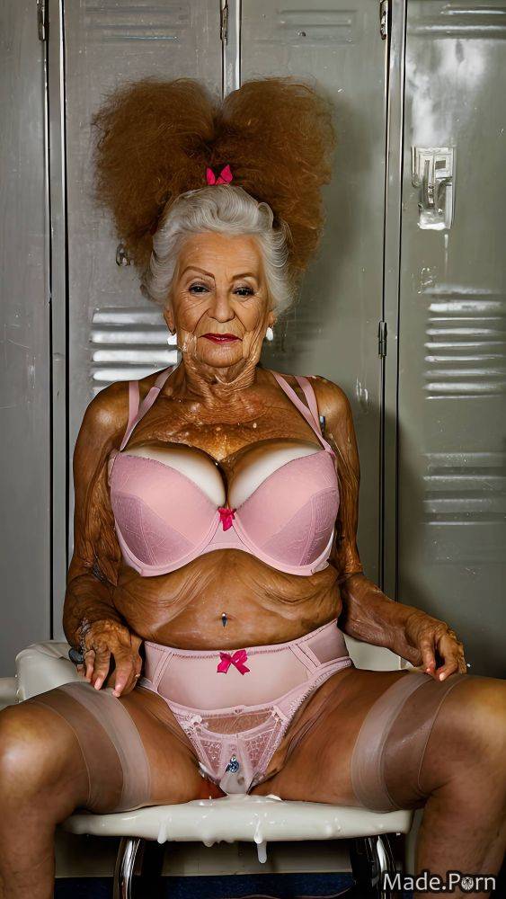 Bukkake looking at viewer 90 multicolored hair saggy tits caucasian long hair AI porn - #main