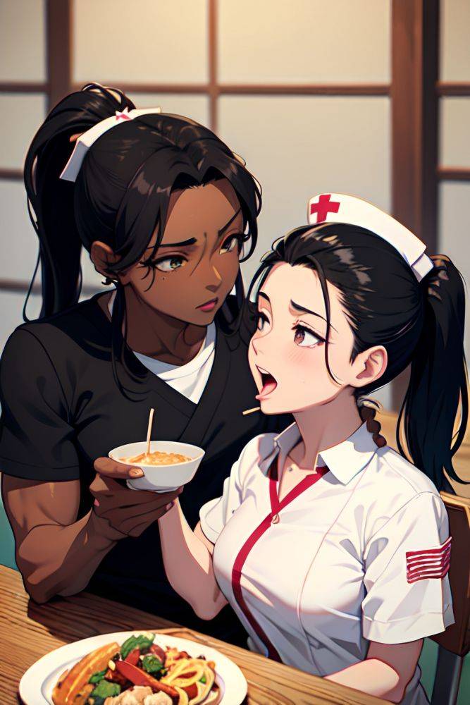 Anime Muscular Small Tits 40s Age Orgasm Face Black Hair Ponytail Hair Style Dark Skin Dark Fantasy Yacht Front View Eating Nurse 3685544511382432235 - AI Hentai - #main