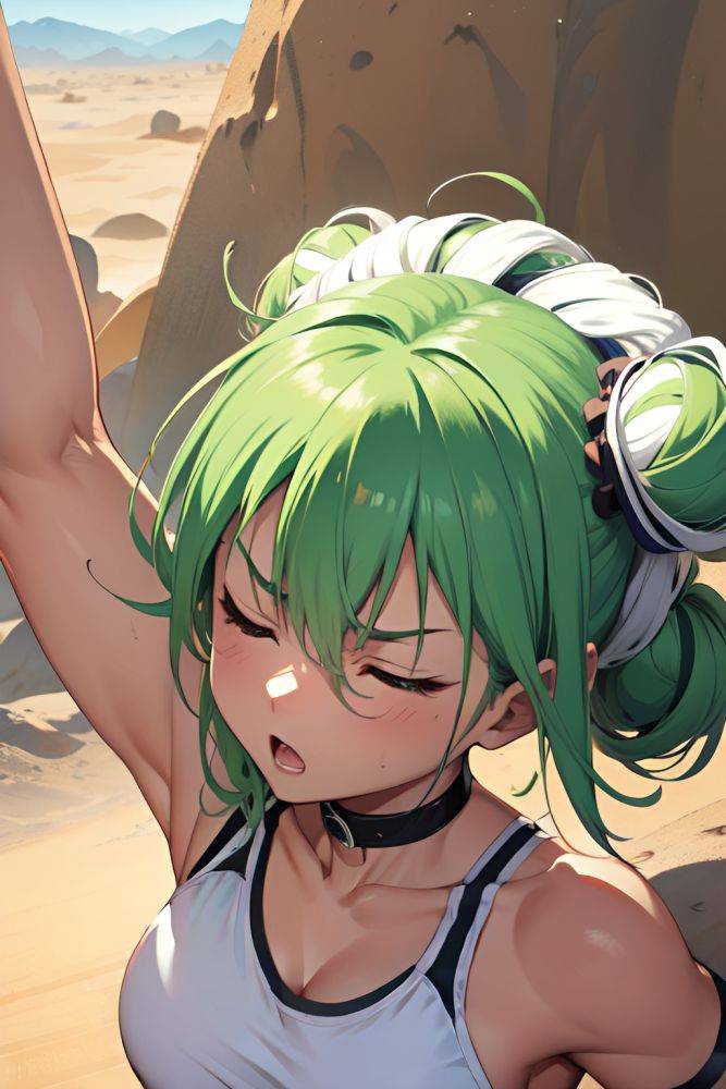 Anime Muscular Small Tits 80s Age Angry Face Green Hair Hair Bun Hair Style Light Skin Black And White Desert Front View Sleeping Schoolgirl 3685563837556649812 - AI Hentai - #main