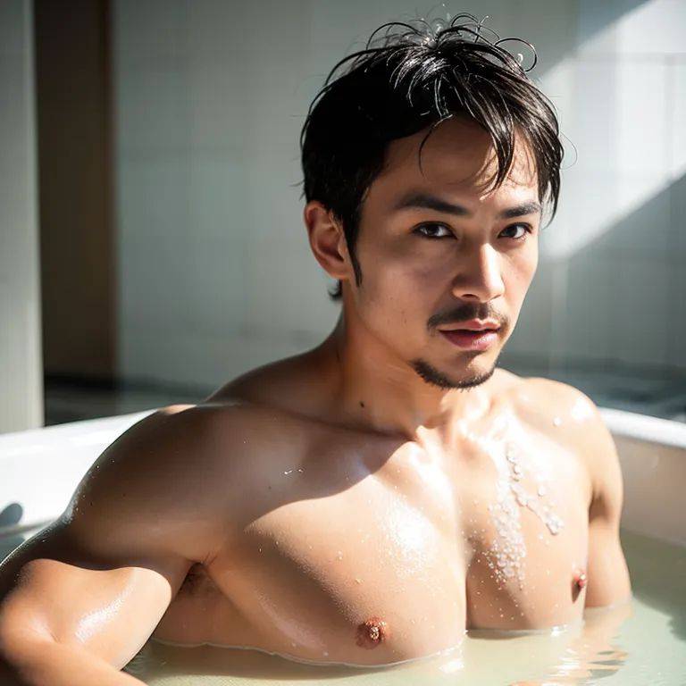 , japanese,manly man,twenties,(RAW photo, best quality, masterpiece:1.1), (realistic, photo-realistic:1.2), ultra-detailed, ultra high res, physically-based rendering,short hair,curly hair,black hair,brown - #main