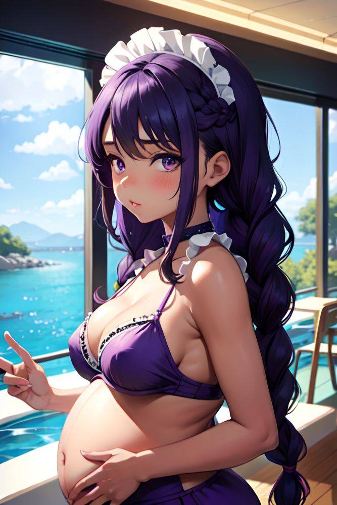 Anime Pregnant Small Tits 18 Age Pouting Lips Face Purple Hair Braided Hair Style Dark Skin Painting Casino Back View Bathing Maid 3686139791671681331 - AI Hentai - #main