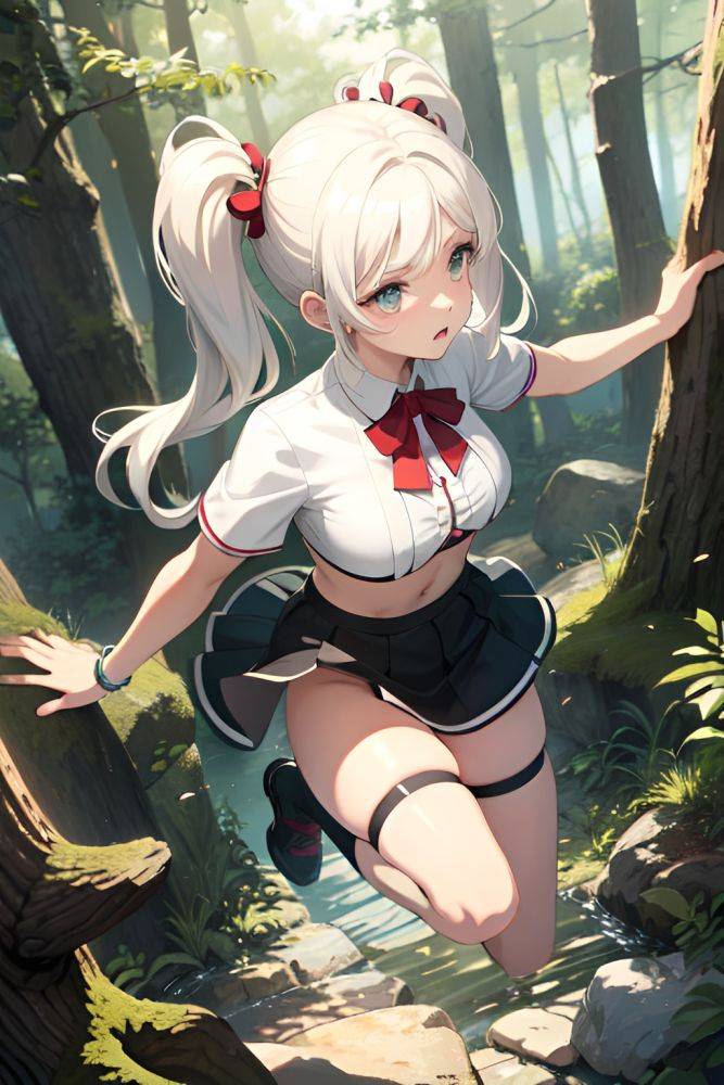 Anime Busty Small Tits 60s Age Sad Face White Hair Pigtails Hair Style Light Skin Dark Fantasy Forest Front View Jumping Mini Skirt 3686143657142299373 - AI Hentai - #main