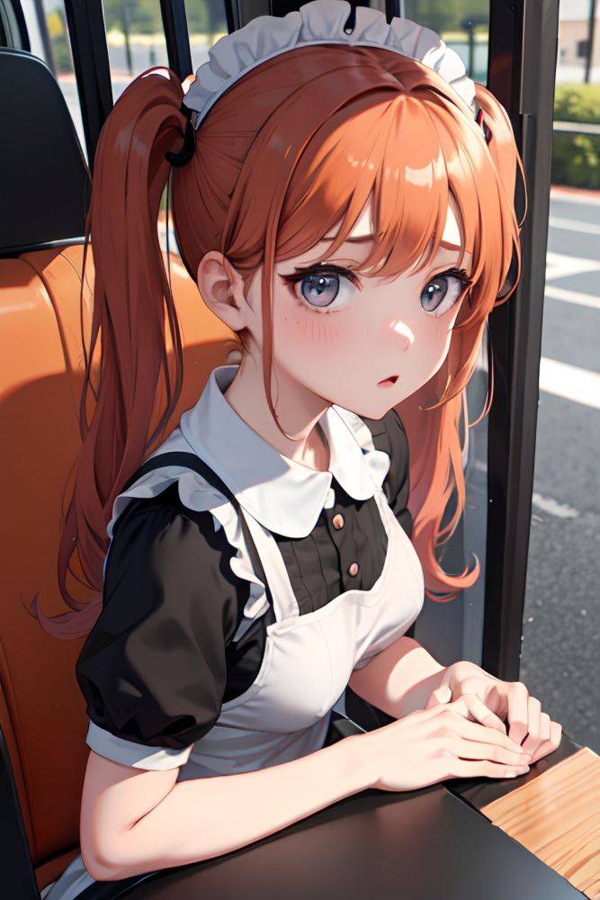Anime Busty Small Tits 80s Age Shocked Face Ginger Pigtails Hair Style Dark Skin Charcoal Bus Close Up View On Back Maid 3686360122432102530 - AI Hentai - #main