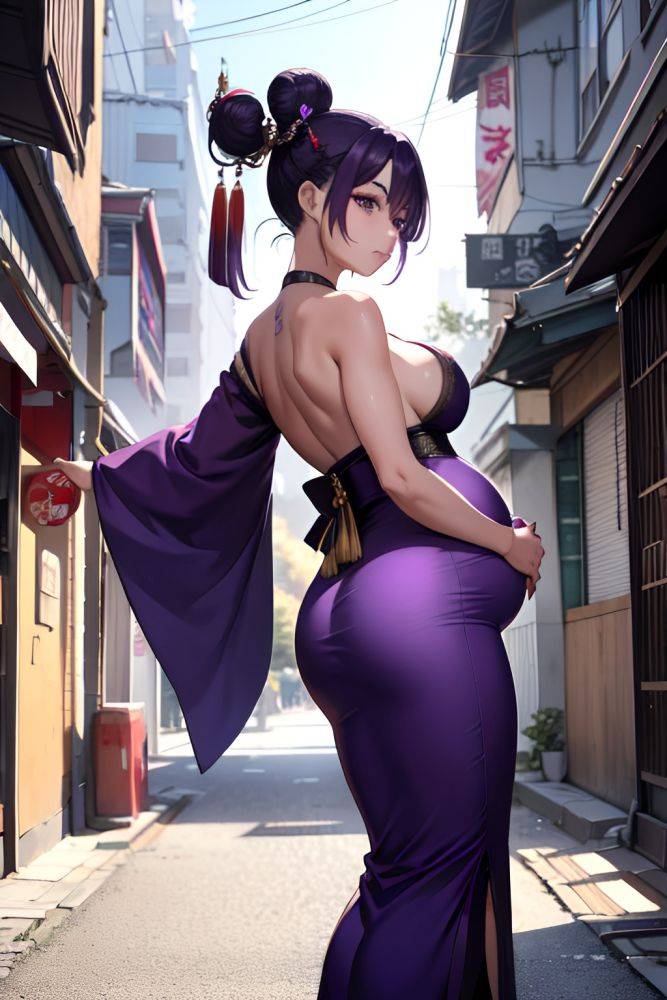 Anime Pregnant Small Tits 30s Age Shocked Face Purple Hair Hair Bun Hair Style Dark Skin Cyberpunk Street Back View Straddling Geisha 3686414239020546747 - AI Hentai - #main