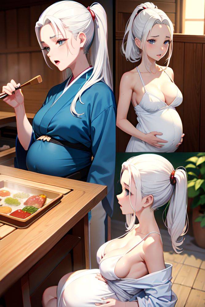 Anime Pregnant Small Tits 20s Age Orgasm Face White Hair Slicked Hair Style Light Skin Crisp Anime Sauna Side View Cooking Kimono 3686479952967285219 - AI Hentai - #main