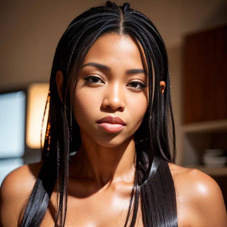 black people, ,woman,twenties,(RAW photo, best quality, masterpiece:1.1), (realistic, photo-realistic:1.2), ultra-detailed, ultra high res, physically-based rendering,long hair,double tail,black hair,brown eyes,beautiful,(adult:1.5) - #main