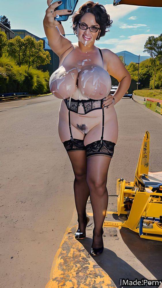 Woman long fingernails glasses slutty facial short hair babe AI porn - #main
