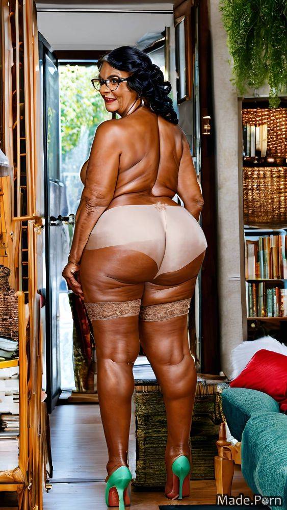 Nude ssbbw standing curly hair woman long hair looking back AI porn - #main