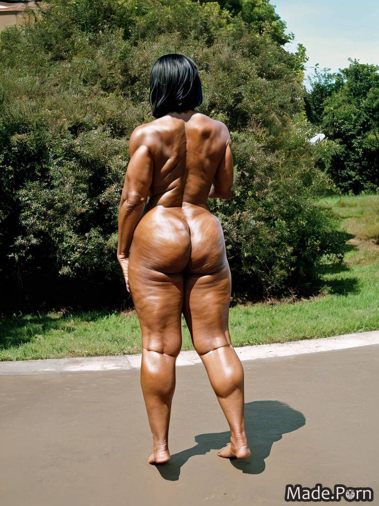 Fat thick thighs oiled body barefoot big ass standing shiny skin AI porn - #main