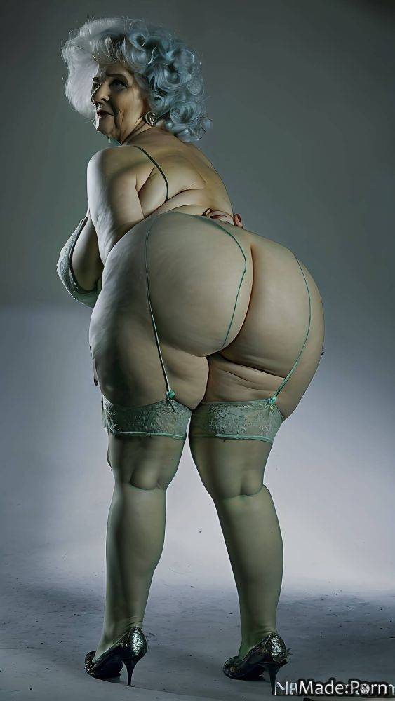 Sideview green woman brunette made looking at viewer ssbbw AI porn - #main