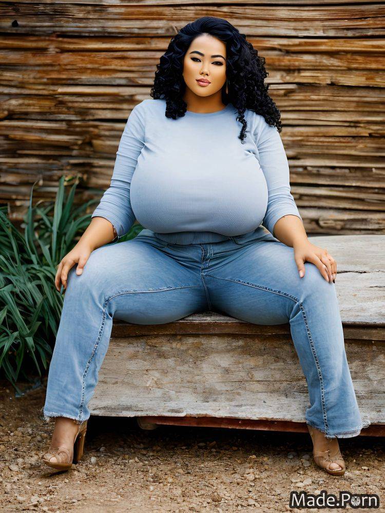Ssbbw big hips big ass thick black hair huge boobs muscular AI porn - #main