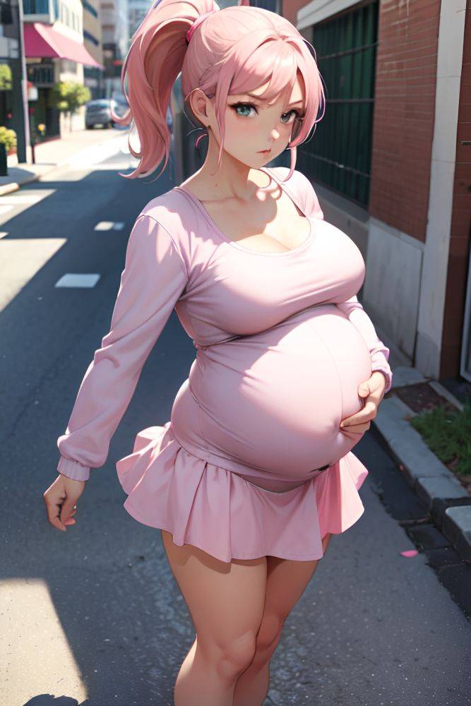 Anime Pregnant Small Tits 80s Age Serious Face Pink Hair Ponytail Hair Style Light Skin Soft + Warm Street Front View Cumshot Mini Skirt 3683499676760186587 - AI Hentai - #main