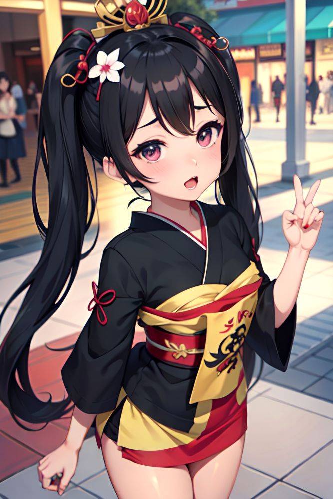 Anime Busty Small Tits 40s Age Ahegao Face Black Hair Pigtails Hair Style Dark Skin Crisp Anime Mall Front View On Back Geisha 3689869973495799709 - AI Hentai - #main