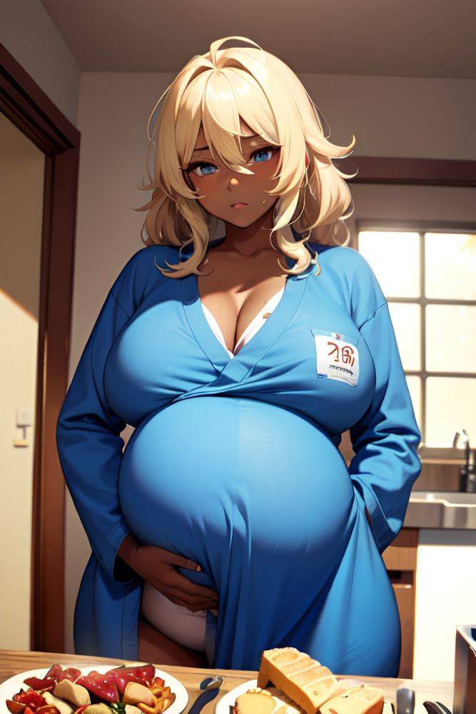 Anime Pregnant Huge Boobs 18 Age Sad Face Blonde Messy Hair Style Dark Skin Warm Anime Prison Front View Eating Bathrobe 3690032320495199182 - AI Hentai - #main