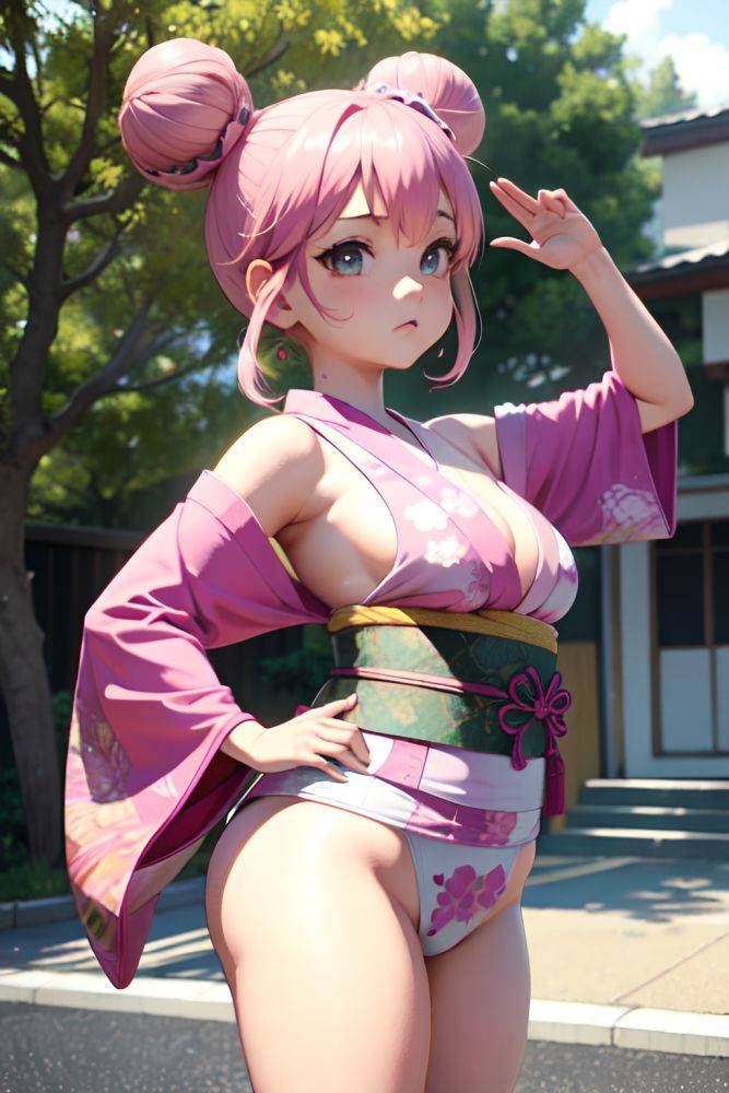 Anime Chubby Small Tits 80s Age Serious Face Pink Hair Hair Bun Hair Style Light Skin 3d Stage Front View Yoga Kimono 3690024592148448105 - AI Hentai - #main