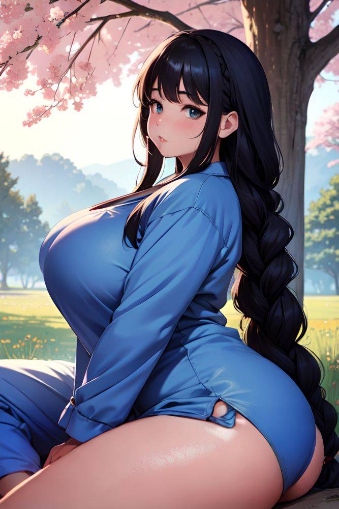 Anime Chubby Huge Boobs 18 Age Pouting Lips Face Black Hair Braided Hair Style Dark Skin Film Photo Meadow Side View Spreading Legs Pajamas 3690121228913616788 - AI Hentai - #main