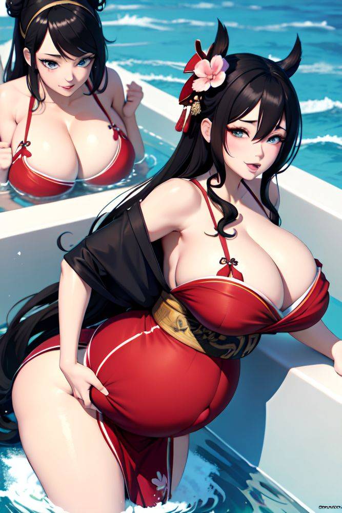 Anime Pregnant Huge Boobs 40s Age Ahegao Face Black Hair Messy Hair Style Light Skin 3d Yacht Close Up View Bathing Geisha 3690159883791354663 - AI Hentai - #main