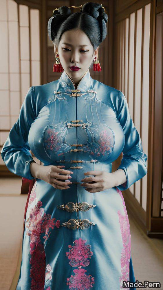 Dark fantasy nipples cheongsam red happy teal big tits AI porn - #main