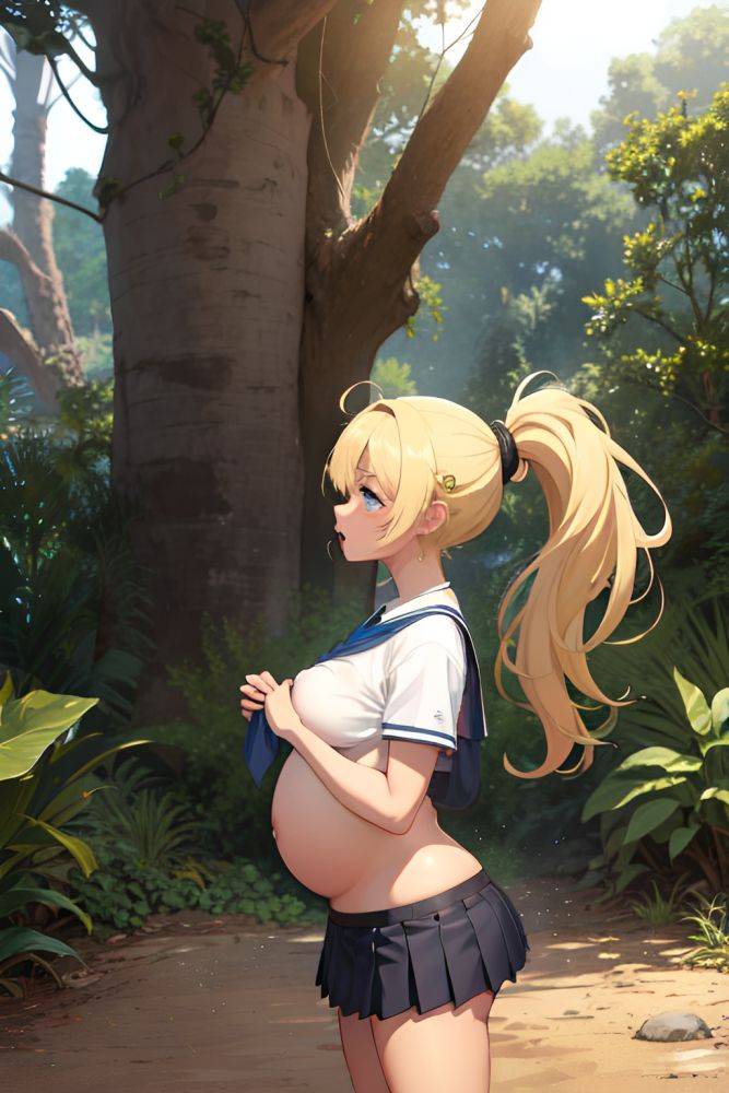 Anime Pregnant Small Tits 18 Age Ahegao Face Blonde Ponytail Hair Style Dark Skin Dark Fantasy Jungle Side View Jumping Schoolgirl 3690345423597603094 - AI Hentai - #main