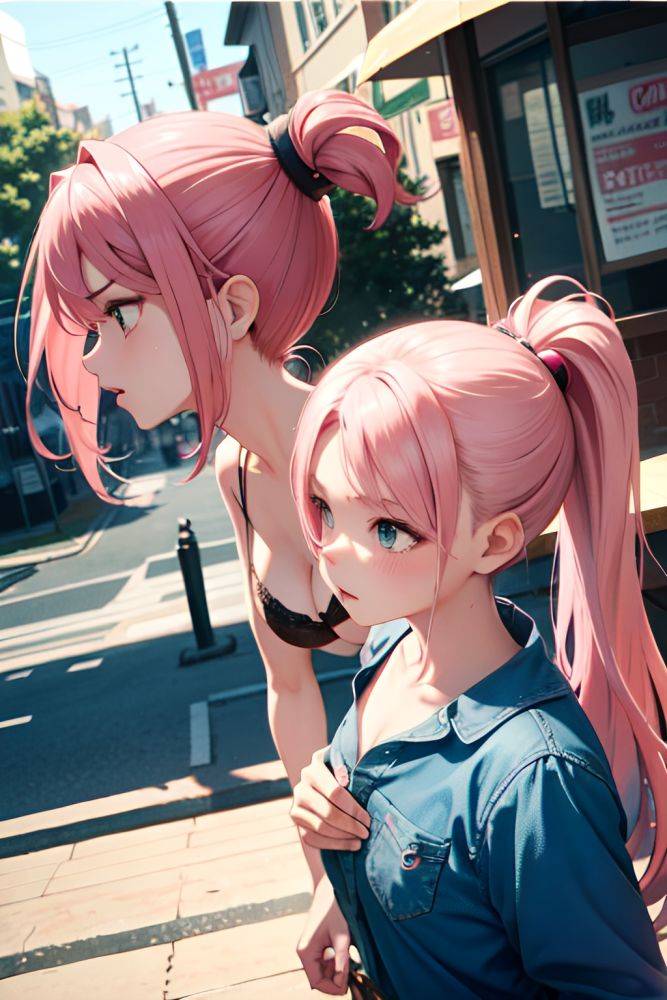 Anime Busty Small Tits 40s Age Angry Face Pink Hair Ponytail Hair Style Light Skin Film Photo Cafe Side View T Pose Lingerie 3690786089394637809 - AI Hentai - #main