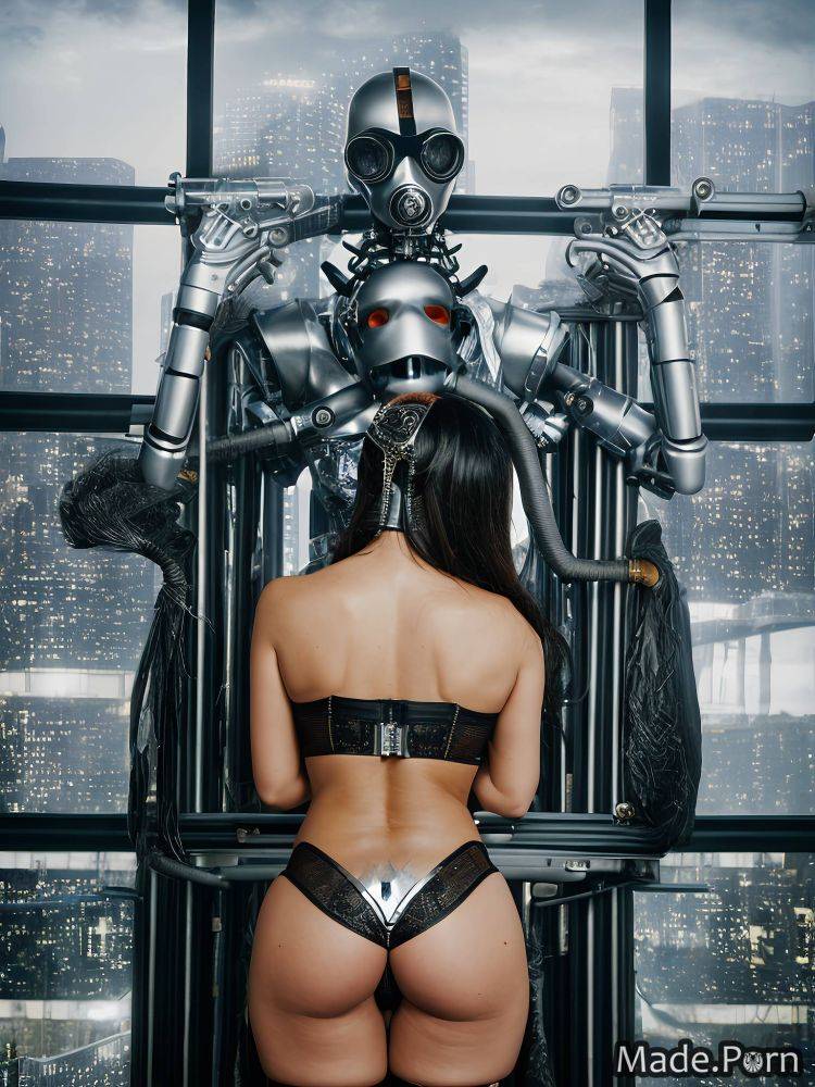 Looking at viewer open mouth steampunk big cock slutty big tits muscular AI porn - #main